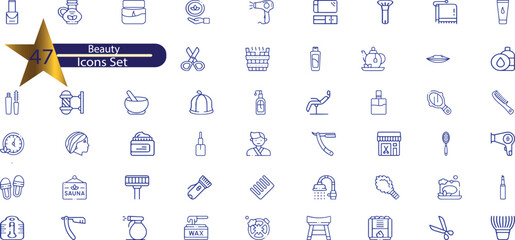 Skin care line icons set. Moisture cream, acid, anti wrinkle serum