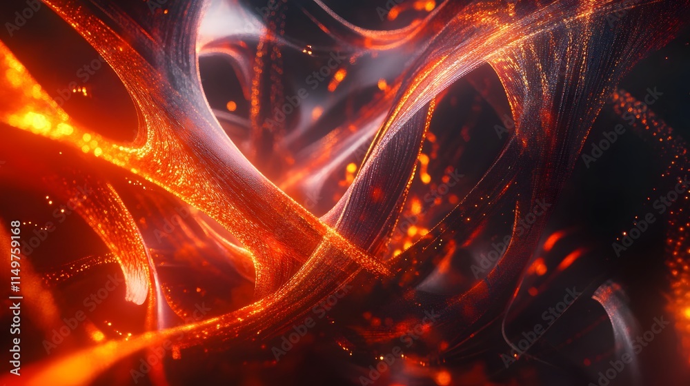 Poster Dynamic fluid motion abstract art digital realm visual design colorful environment close-up view conceptual expression