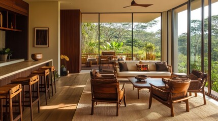 Obraz premium Modern Living Room with a View