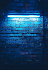 Geometric abstract neon glowing background. A stunning backgroundRadiant cyber monday notifications in neon against a dark brick background. Showcasing blue and white neon tones