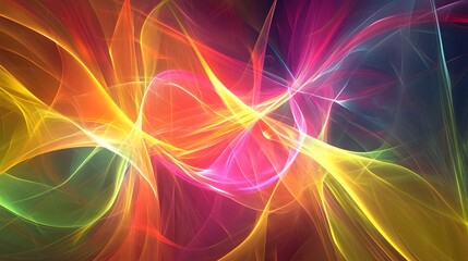 Dynamic colorful abstract waves digital art vibrant environment modern viewpoint creative concept for visual appeal