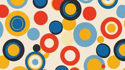 Abstract Colorful Circles Retro Pattern Design Background Texture Generative Ai.