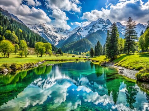 Surreal Himalayan Landscape: Betaab Valley, Kashmir's Serene Beauty