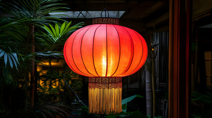 Illuminated Red Lantern Illustration
