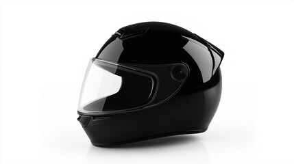 Sleek Black Motorcycle Helmet Safety, Style, and Design Generative Ai.