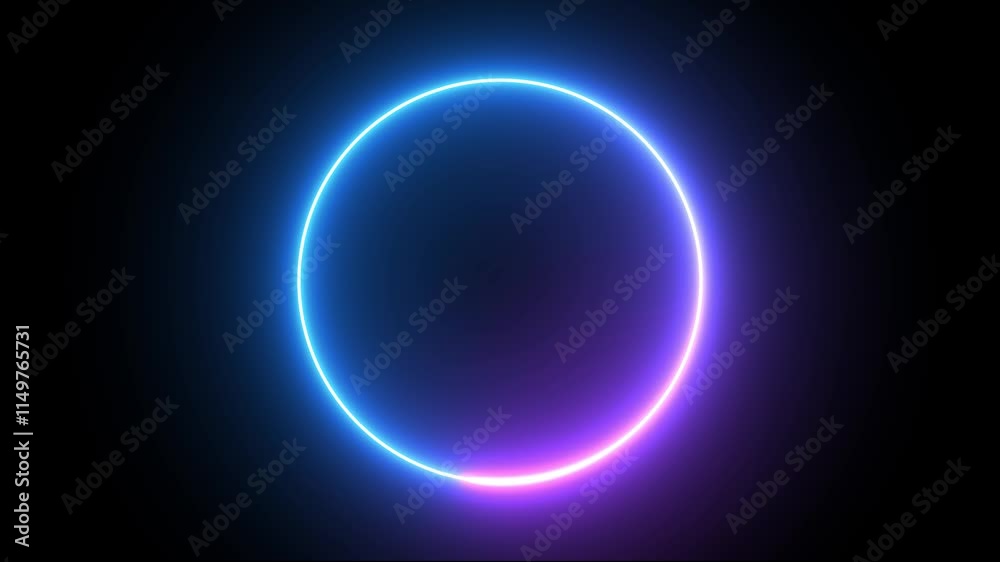 Canvas Prints beautiful colorful neon circle frame loading icon on black background. neon circle loading icon anim