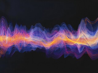 Obraz premium Abstract Digital Waves of Vibrant Hues and Kinetic Energy in Motion