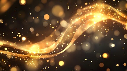 Obraz premium Sparkling golden lights dance in a magical atmosphere abstract visual art festive environment captivating viewpoint