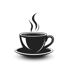 A steaming hot cup of coffee on a saucer