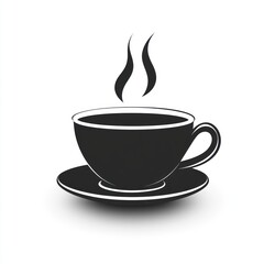 A steaming cup of coffee sits on a saucer