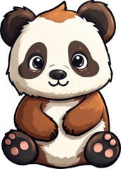 Obraz premium Adorable Panda Sticker
