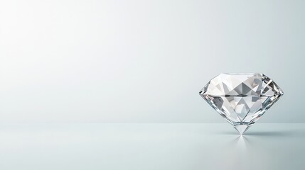 Clear Diamond on Light Background