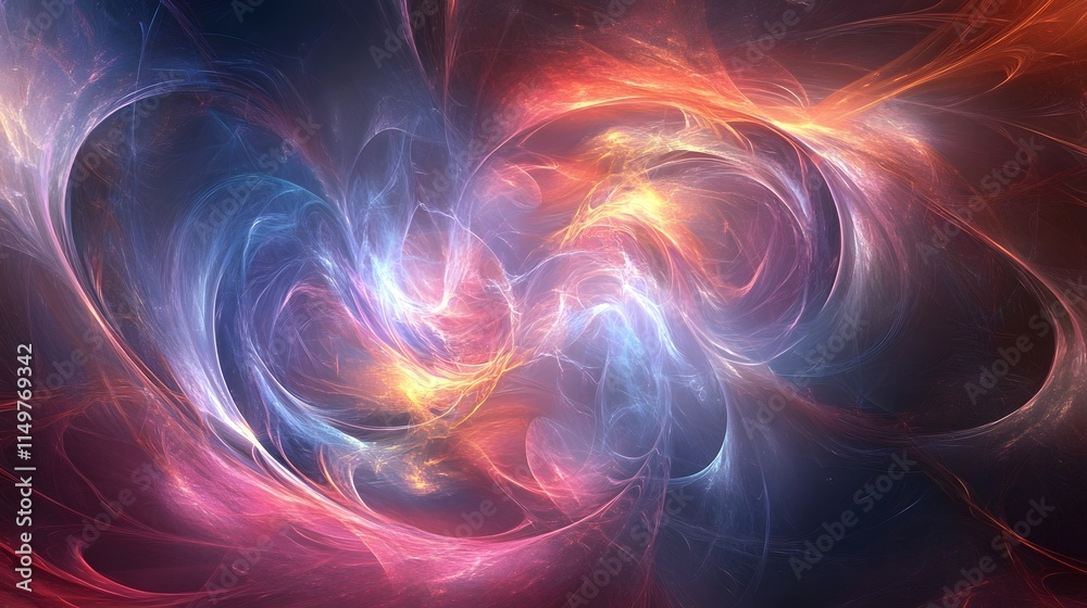 Fototapete dynamic abstract patterns in colorful swirls digital art computer graphics vibrant creative concepts