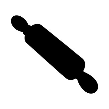 recommend clip art: Black Rolling pin silhouette vector illustration on white background