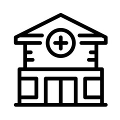 Icon Hospital Building With Style Outline