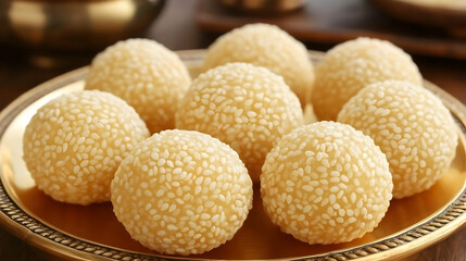 Golden Sesame Balls Food Photography