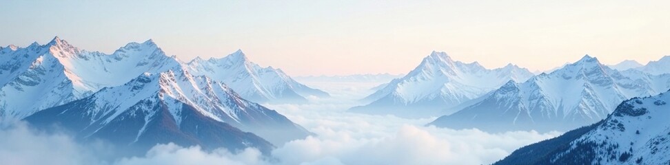 Obraz premium Abstract mountains meet the sky in a swirling vortex of white, mountainous, abstract, foggy