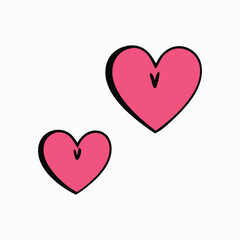 Two stylized hearts, perfect for Valentine's Day designs.