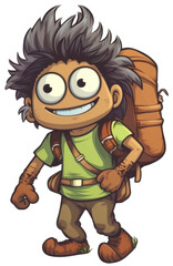 Obraz premium Backpacker Character Sticker
