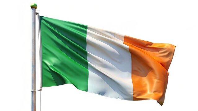 Ireland Independence Day Banner, Irish Flag Ribbon Template, Green White Orange Flag, Patriotic Celebration Background