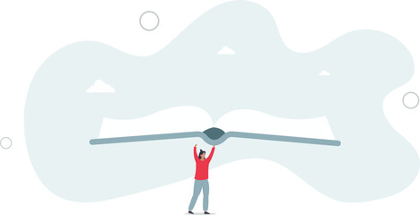 Children talent and creativity.character reading a book.flat characters.