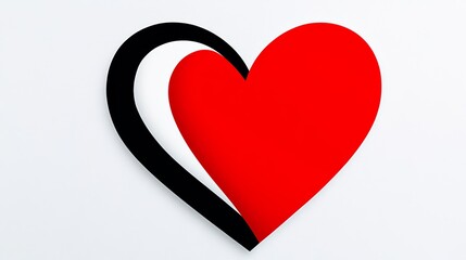 Obraz premium Heart with a black line in the middle