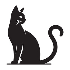 Obraz premium Elegant Cat Silhouette Vector Art for Your Project