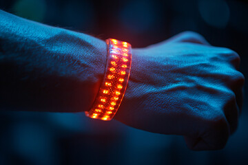 Close-up of a weightlifter's wrist with a graphic showing wrist strain or injury during a heavy lifting session, set in a gym environment to highlight joint injuries in fitness. 