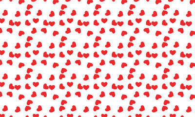 Red love heart shape abstract seamless trendy pattern