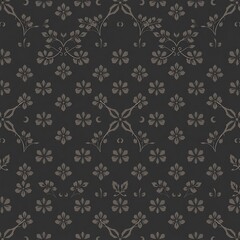 Fototapeta premium Dark Floral Damask Seamless Pattern 