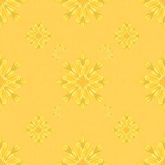 Yellow Floral Pattern: A seamless pattern featuring intricate yellow floral motifs on a warm yellow background, perfect for adding a touch of elegance and vibrancy to any design project. 