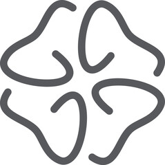 Hand drawn illustration featuring a four leaf clover, representing luck, good fortune, and prosperity, set against a clean, white background for a minimalist touch