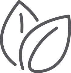 Minimalist vector illustration featuring two overlapping gray leaves, symbolizing nature, ecology, and organic products, ideal for businesses focused on sustainability and environmental awareness