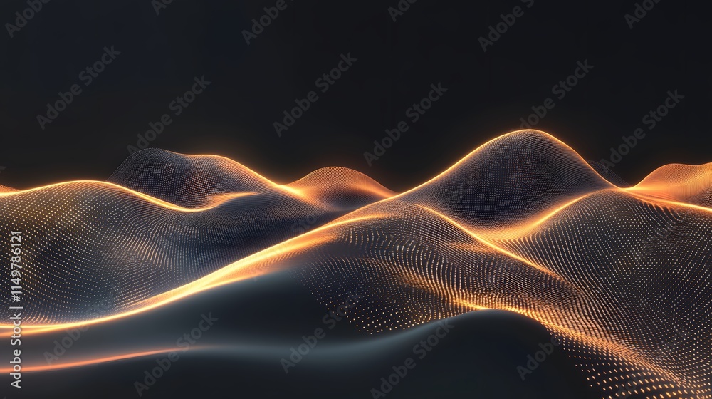 Poster digital wave motion design abstract space 3d animation contemporary art dynamic view visual concept