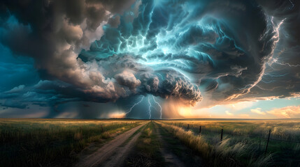 Electrifying Storm: Thunderous Lightning Bolts Illuminate the Sky During a Powerful Weather Event