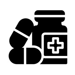 Icon Medicine Pill With Style Glyph