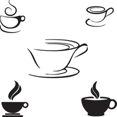 Coffee mug,Coffee cup pattern,Coffee cup symbol,Coffee cup hand-drawn,Coffee cup sketch vector design icon symbol set