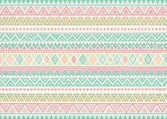 Sweet Girly Tribal Pattern, Hand-Drawn Repeating Doodle Design, Pastel Colors,  Boho Chic Background Texture