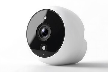 CCTV security camera isolated on white background. Smart home wireless security camera