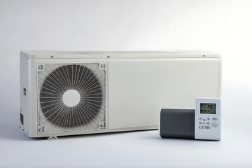 Obraz premium air conditioning compressor isolated on white background