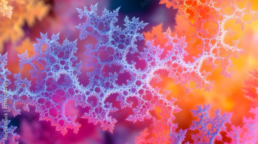 Poster dynamic fractal patterns abstract art colorful background digital environment close-up view visual c