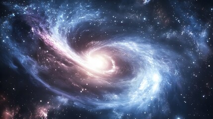 Exploring cosmic wonders spiral galaxy formation outer space digital art ethereal environment celestial viewpoint