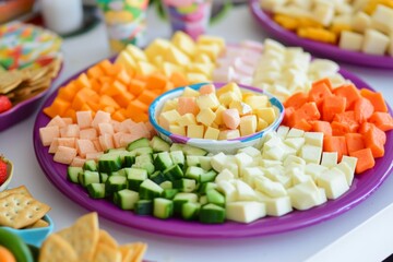 Colorful Cheese and Vegetable Platter