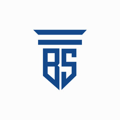 Letter BS Law logo fully editable vector template