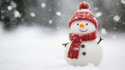 Fototapeta premium snowman on snow