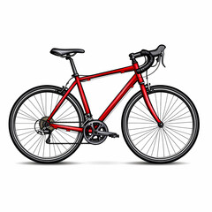 Obraz premium red cycling bike designed for outdoor activities and sporty adventures. This vector art showcases sleek design and features of modern bicycle, perfect for enthusiasts