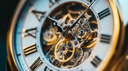 Classic vintage watch face with visible golden gears and elegant craftsmanship.