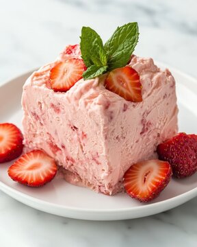 strawberry semifreddo