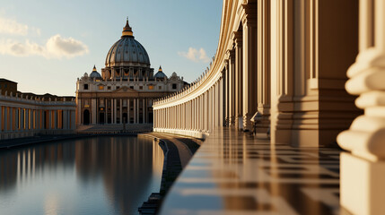 Fototapeta premium Scenic view of Vatican City in Rome Italy with historic architecture