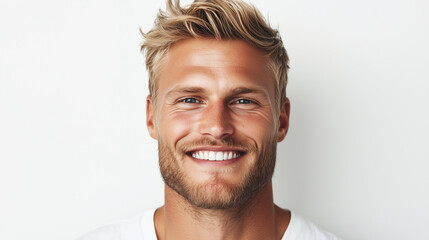 Obraz premium Portrait of a handsome Scandinavian man with a bright smile